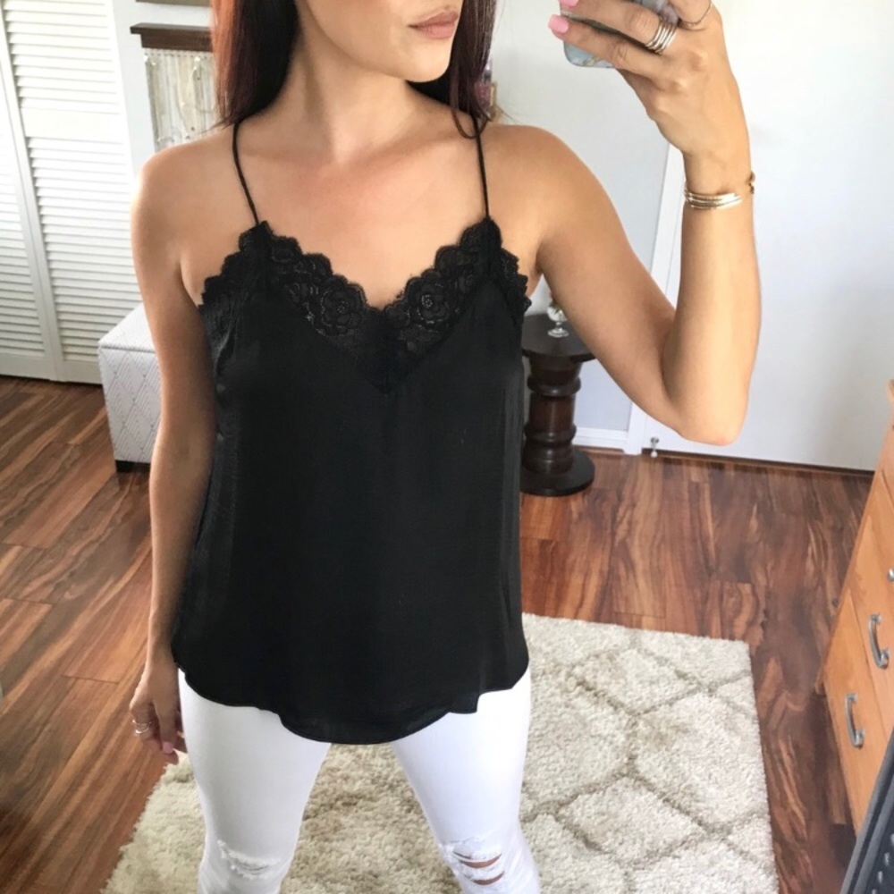 Angelina Black Lace Cami tank camisole